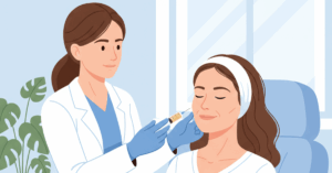 Hoitaja antaa täyteainehoitoa Lahdessa